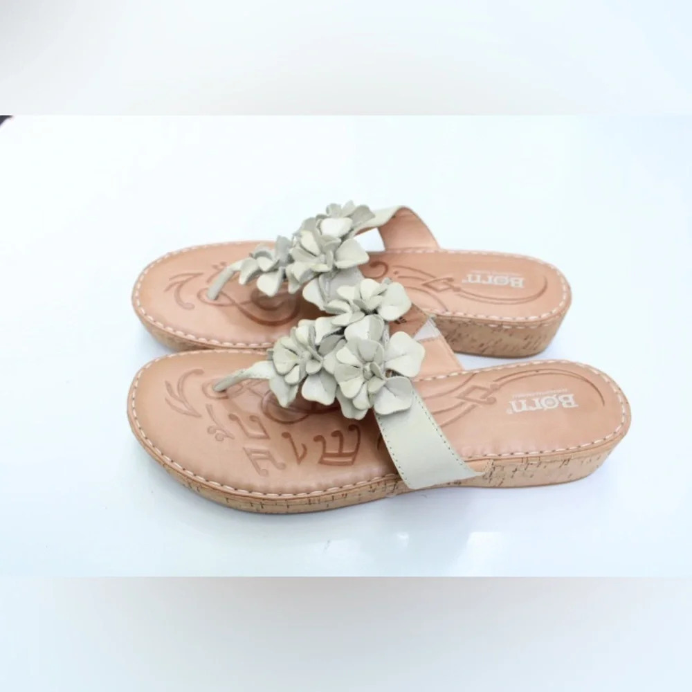 Born Women's Beige Floral Toe-Post Sandals - Picture 6 of 11